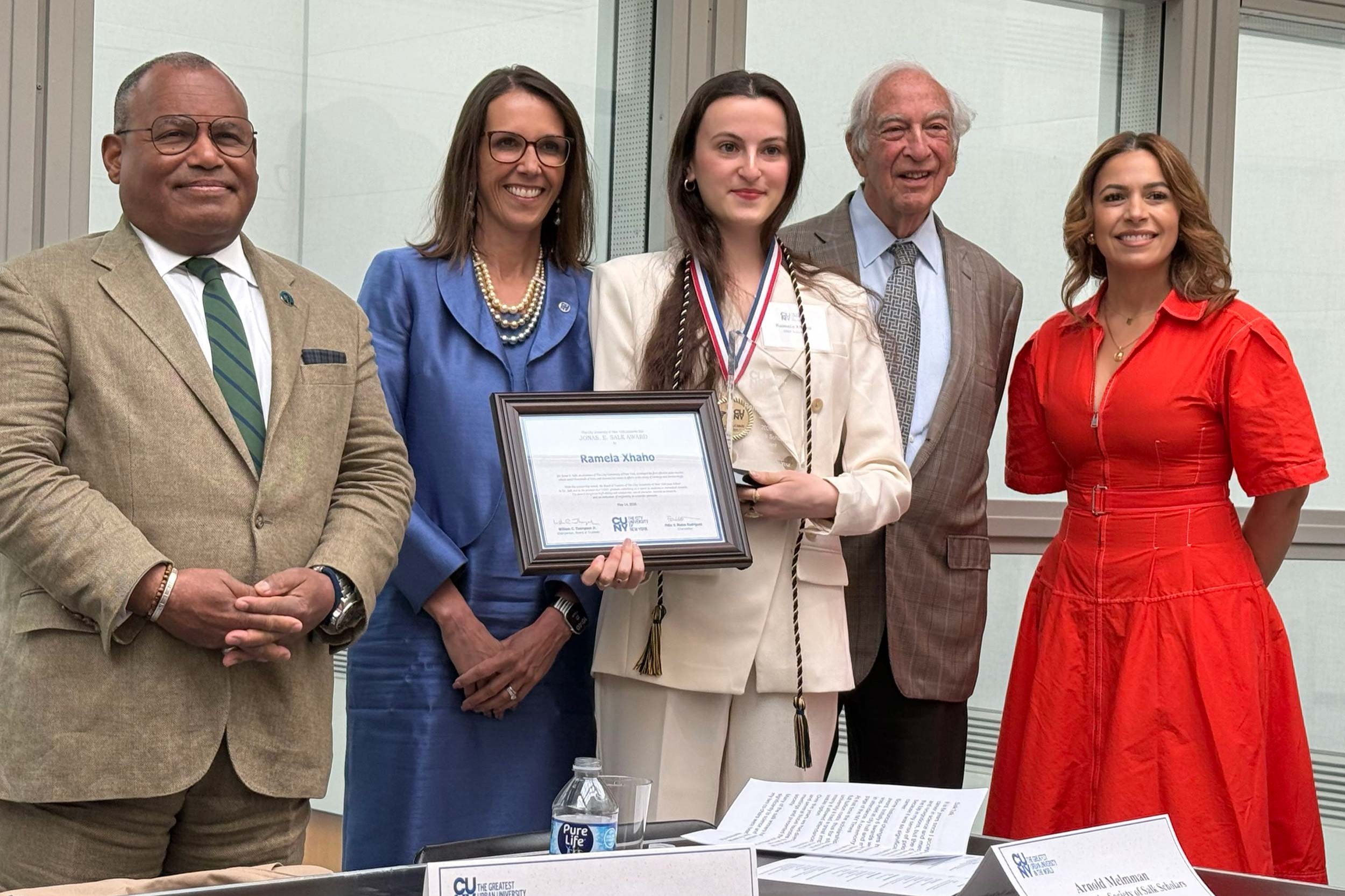 Group photo with Ramela's scholarship award
